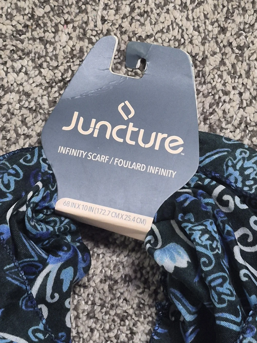 Juncture Blue & Teal Patterned Infinity Scarf